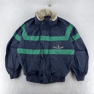 Vintage 90s Nautica Challenge Jacket Mens Large Blue Green J-Class Sailing Logo